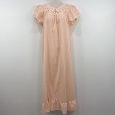 VTG Katz Nightgown Womens S Cottagecore Prairie Babydoll Peasant Embroidery