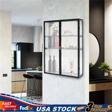 Wall Cabinet w/ PC Doors Wall Mounted Storage Cabinet w/Detachable Shelf