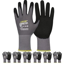Seamless Knit Nylon Work Gloves with Micro-Foam Nitrile - 6 Pack for Comfort
