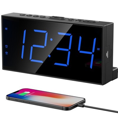 Large Display Alarm Clock for Bedroom, Easy to Read 7.5'' LED Clock with Big N...