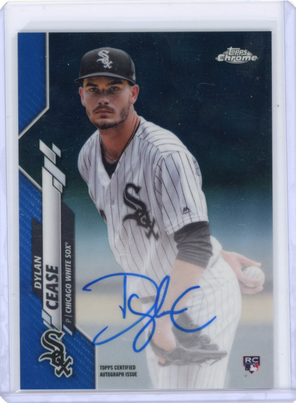 2020 Topps Chrome Dylan Cease TRUE Blue Refractor RC Auto /150 Blue Jays