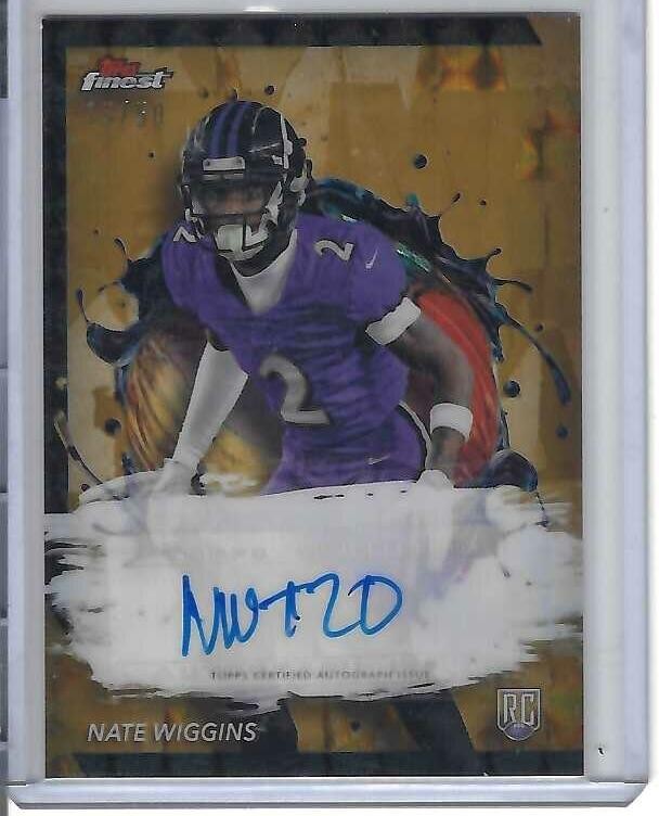 2024 Finest Rookie Gold Geometric Refractor 15/50 Nate Wiggins Auto RC RFA-NW
