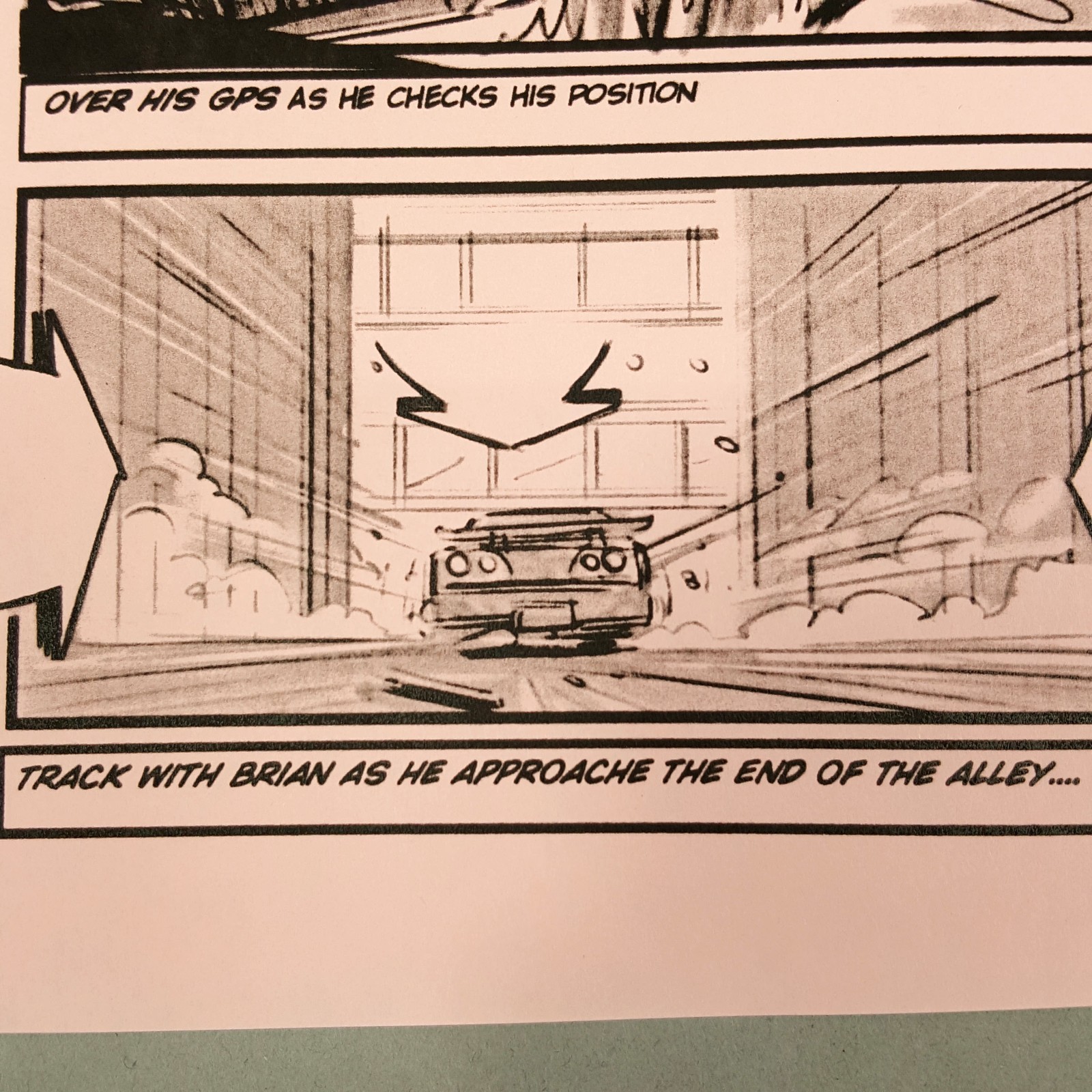 Image 10 of Fast and Furious 4 Production Used Storyboard, Brian Races Through Alley p73 COA