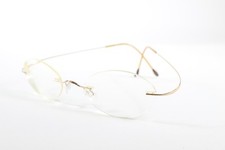 Silhouette Brille 7373 Damen Gold Randlos Tit...