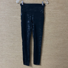 Spanx Leggings Women's M Black Camouflage Mid-Rise Skinny Leg Stretch Pull On