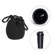 2.8" IDx3.9" H Camera Lens Bag Black Lens Bag w Thick Protective Neoprene,2 Pcs