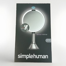 Simplehuman LED Sensor Mirror 5x Magnifying Mirror ST3200 - 8" Round Silver OB