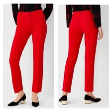 Ann Taylor Career Ankle Pant Women’s SZ 0P in Red Classic NEW
