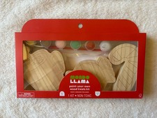 Christmas Craft Paint-Your-Own Wood Treats Kit - Mondo Llama - NEW