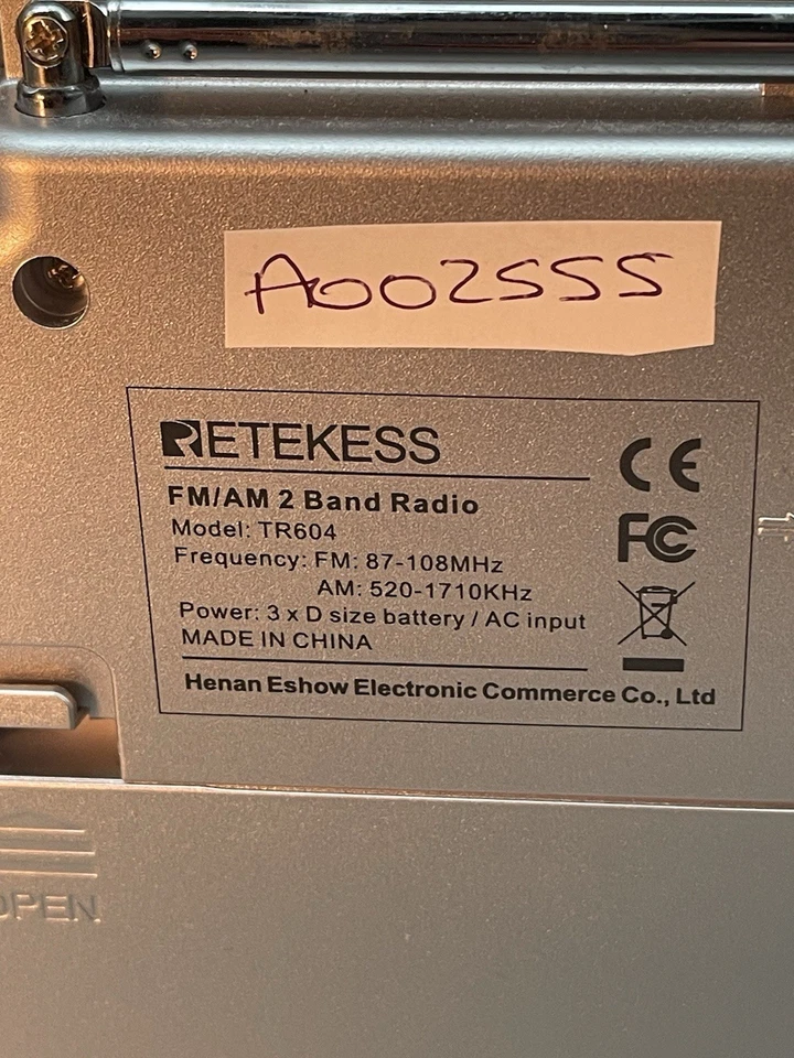Retekess TR604 Radio FM AM Player Portable Battery Easy Use Shed Garage Camping - Image 4 of 4