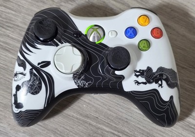 Microsoft Xbox 360 Limited Edition Dragon Age Black & White Controller TESTED 