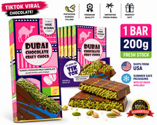 Viral Dubai Chocolate Pistachio Kunafa TikTok Famous 3- 200g Bar USA Seller