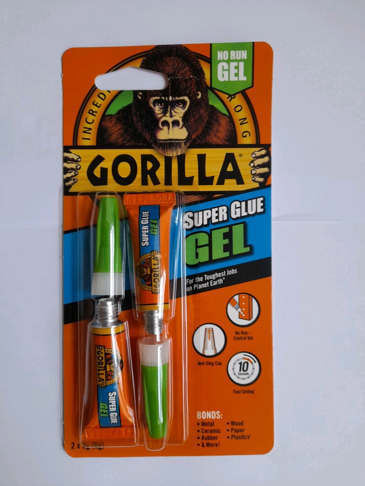 Gorilla Super Glue Gel 2x3g Multi Purpose Fast Setting Strong Adhesive Green Cap