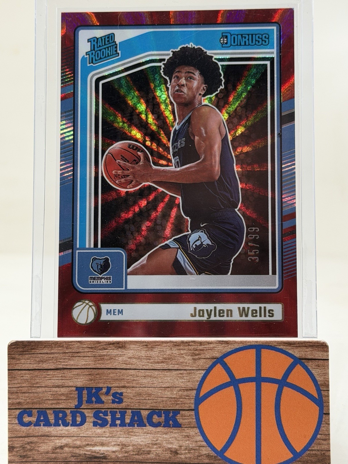 2024-25 Panini Donruss Jaylen Wells Rated Rookie Holo Red Laser /99 #245