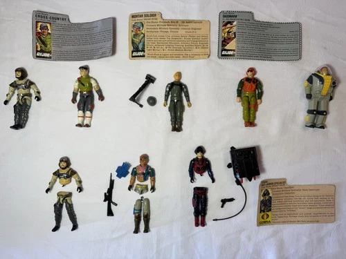 Vintage GI Joe Lot 1980s Hasbro Figures + File Cards Accessories Cobra