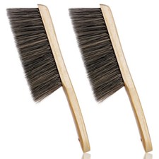 2pc Horsehair Bench Brush Soft Bristle Wooden Dust Brush Workshop Gray