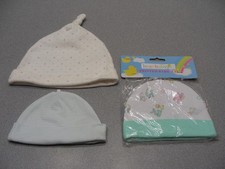 LOT OF THREE BABY SIZE BEANIES Carter's 3 Months, Purely Baby 6-9 Months  Baby