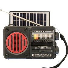 Solar Radio Portable FM/AM SW Radio Emergency Weather Radio w/ Light