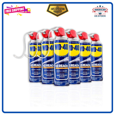 WD-40 Original Formula Multi-Use Product EZ-REACH Flexible Straw, 14.4 OZ 6 Pack