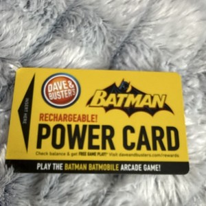 Dave & Buster's Batman Rechargeable Power Card, US Nationwide, No Expiration