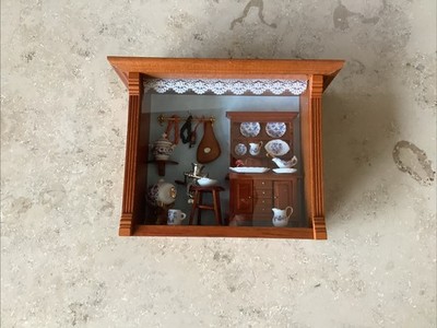  Diorama Miniaturen Küche Wandbild Reutter Porzellan 