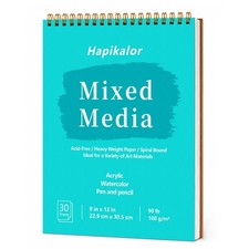Mixed Media Sketchbook 9"x12" Multimedia Sketchbook, 30 Sheets 9" x 12", Blue
