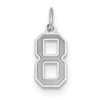 14k White Gold Small Satin Number 8 Charm Pendant. (0.7in Long) on sale 14k White Gold Small Satin Number 8 Charm Pendant. (0.7in Long) on sale