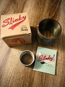 Slinky Toy Retro Metal - Collectors Edition Made USA James -w/ Slinky Jr. & Book