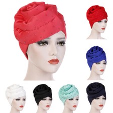 Muslim Women Hijab Hair Loss Turban Hats Chemo Cap Pleated Beanie Head Wrap New