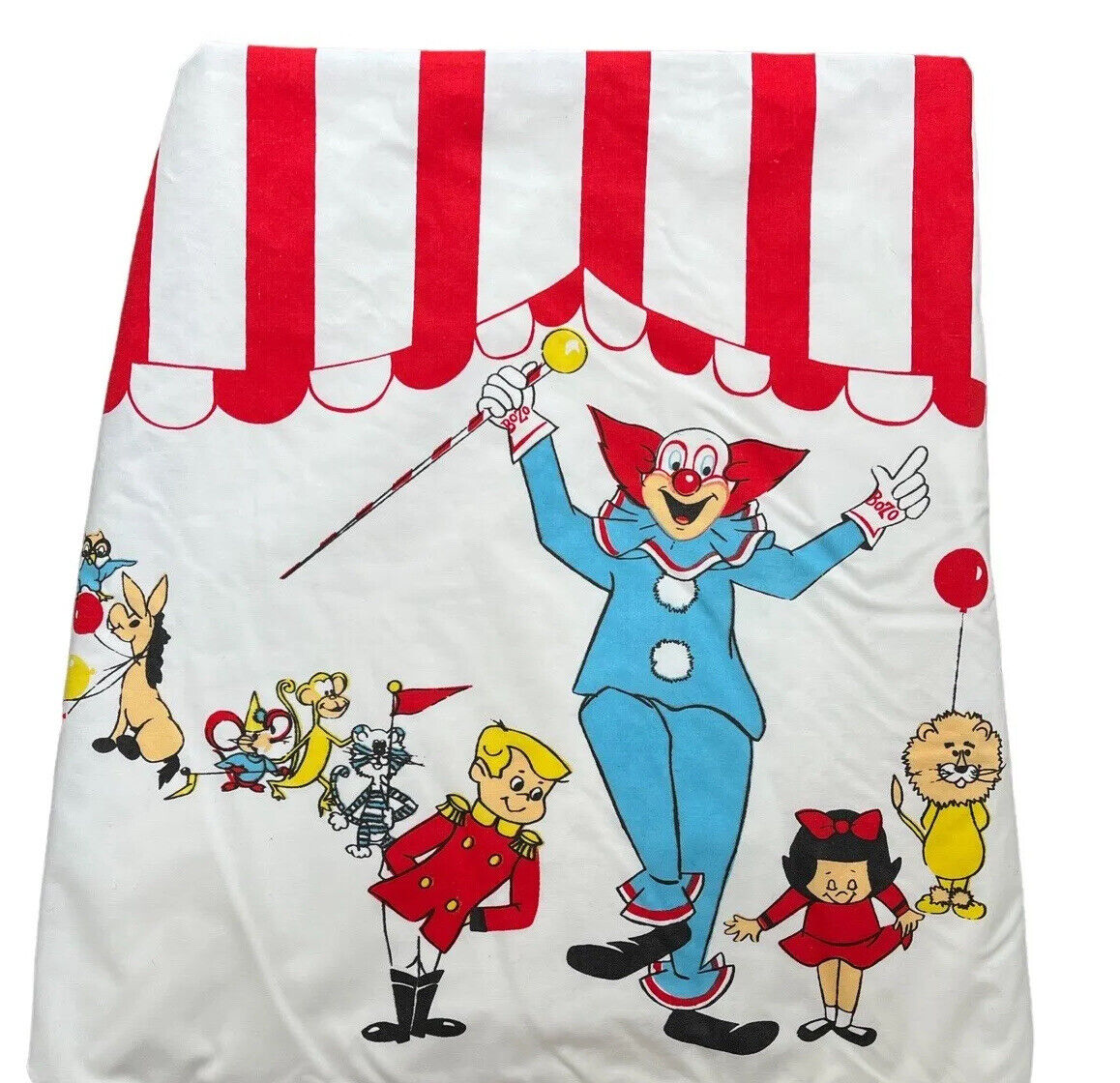 Bozo The Clown Twin Flat Percale Bed Sheet Bigtop Circus Bozo The Clown Twin Flat Percale Bed Sheet Bigtop Circus