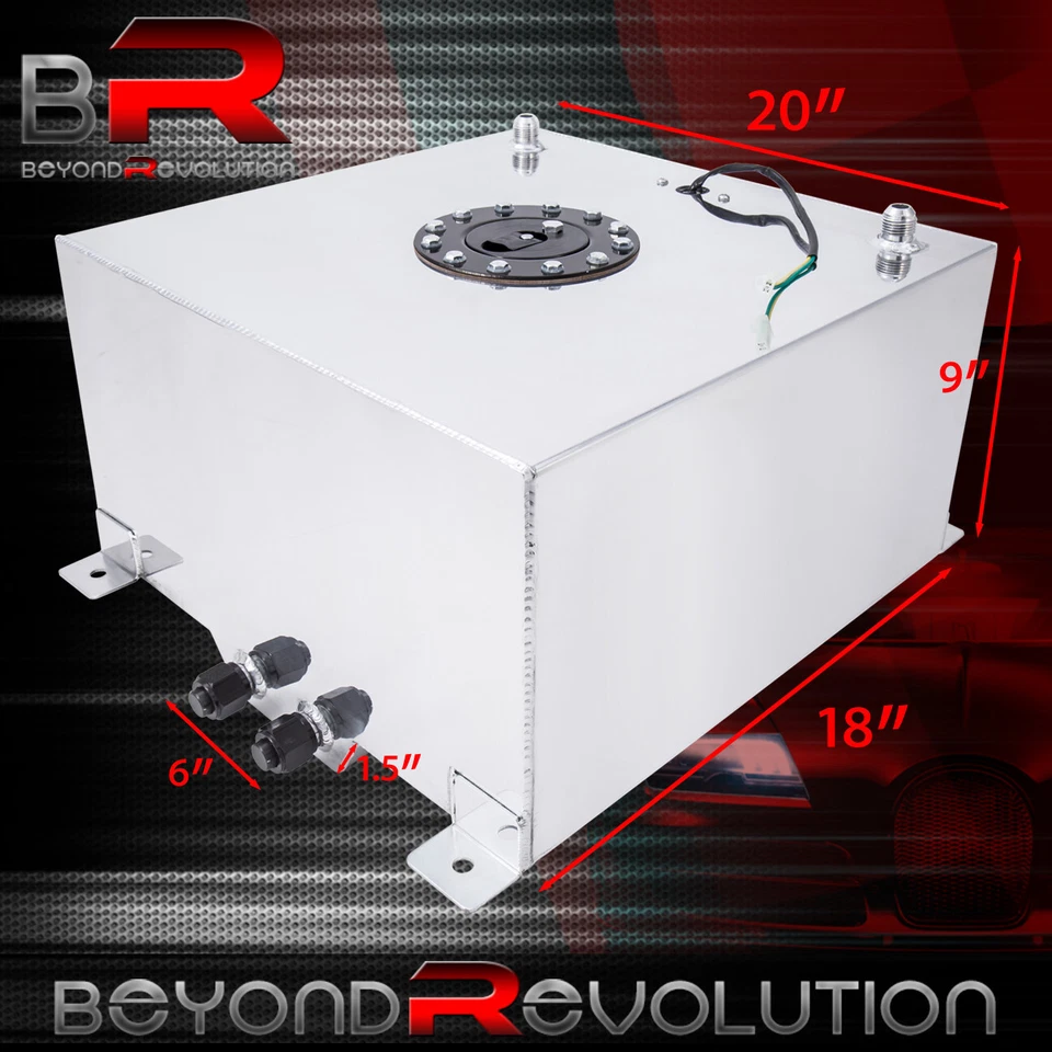 Tanque de combustible de gas de aluminio de 13 galones/50 litros tapa negra + accesorio giratorio de línea de aceite Foto 4 de 4