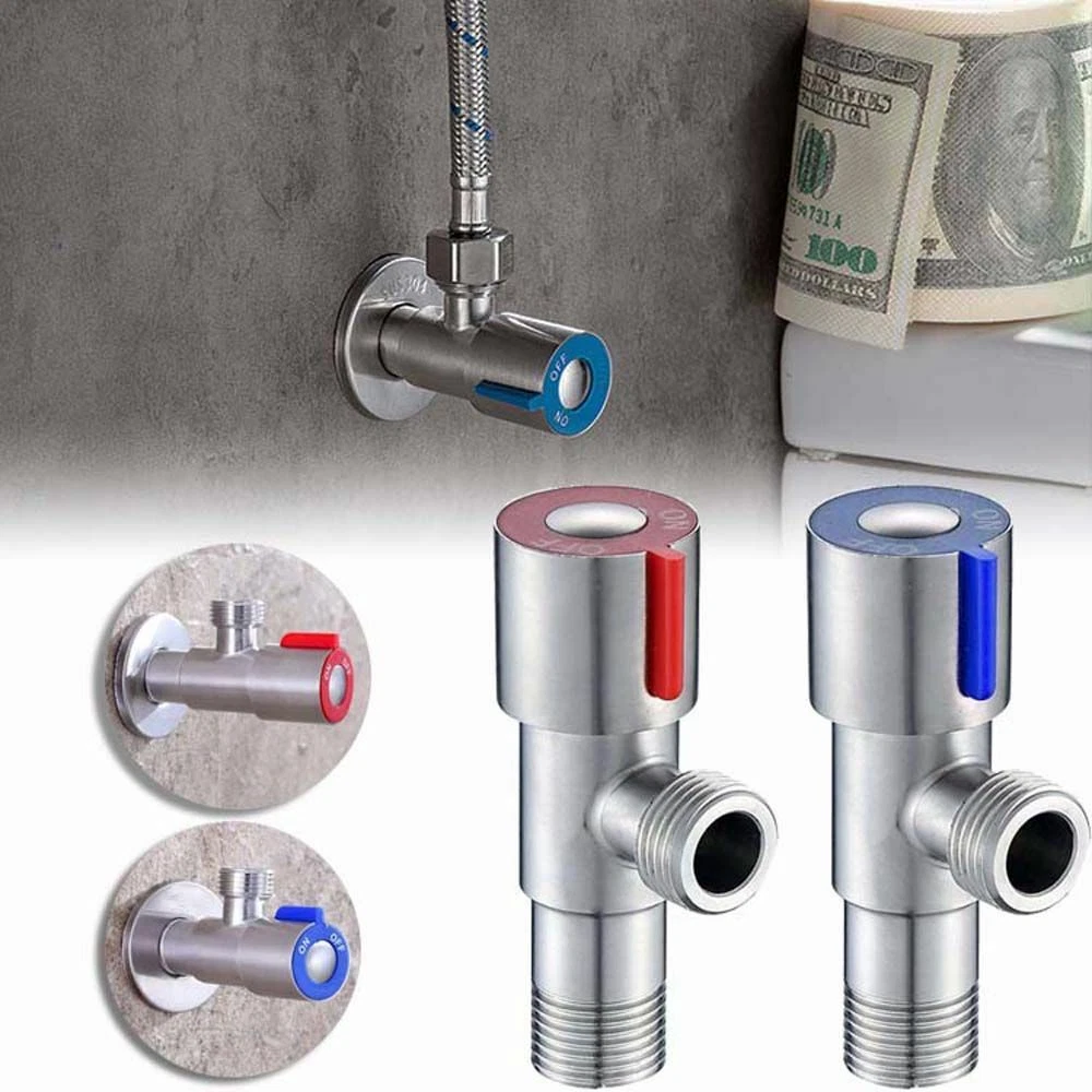 Angle Valve Toilet Copper Valves for Kitchen Sink Tap Triangle Valve Hot-Cold  | eBay