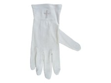 GLOVES-WHITE CROSS COTTON-LARGE