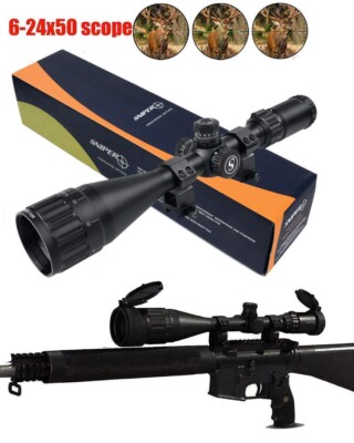 Sniper 6-24x50 AOL Long Range Rifle Scope RGB-Illuminated W/ Zero W/E ...