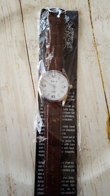 EIGER watch MASTER EDITION brown embossed band mens 