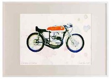 A3 Photo Frame Bultaco 125 Aire 1961 Watercolour Print Ltd Edition