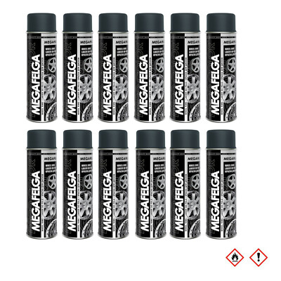 12er Sparpack 500ml FELGENLACK GRAU MATT Lackspray Felgenspray Lack Tuning