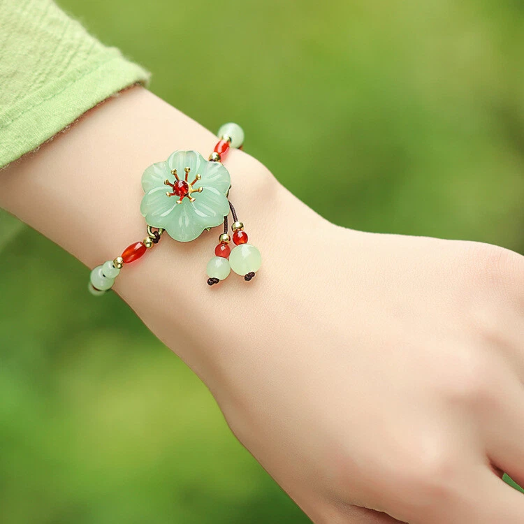 Jade online flower bracelet