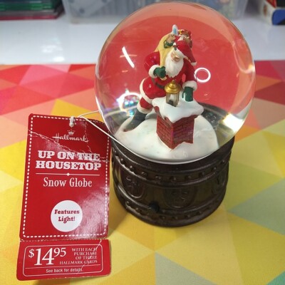 Hallmark Up on The Housetop Snow Globe Light Up Lighted Lantern Battery Operated