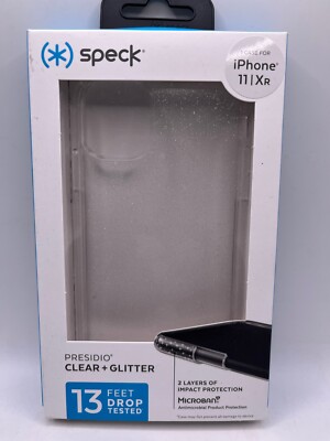 Speck Presidio Clear + Glitter Case for iPhone 11 (6.1'') Clear W/ Little Glitter