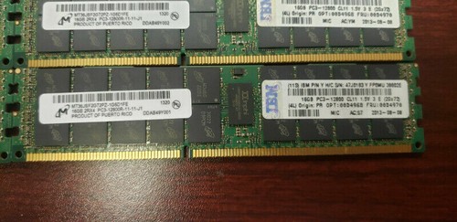 64 GB PC3-12800 RAM (4 X 16GB sticks) IBM certified server RAM P/N:47j0183 - Picture 2 of 2