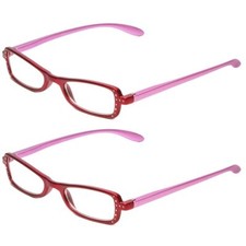 Calabria 837 Womens Metallic Reading Glasses 4.00 Cabernet 2 Pack Vibrant Cry