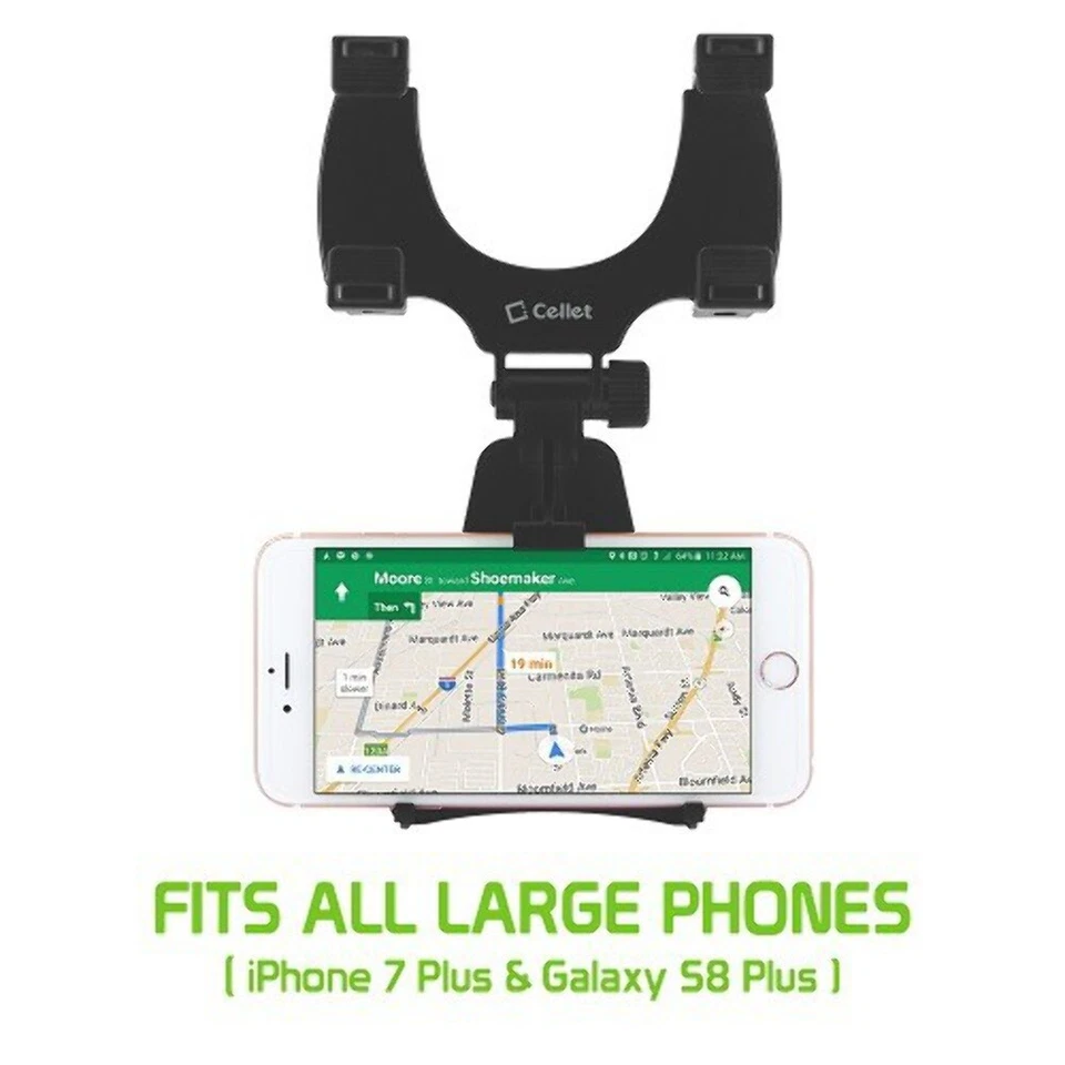 Cellet Car Rear View Mirror Phone Mount Cradle BLACK - Image 2 of 2