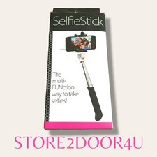 Selfie Stick Wired plugs in 3.5mm headphone jack extends 15" works with cases