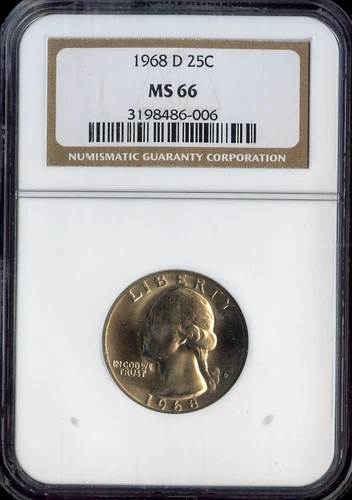 1968-D Washington Quarter NGC MS66 Quality
