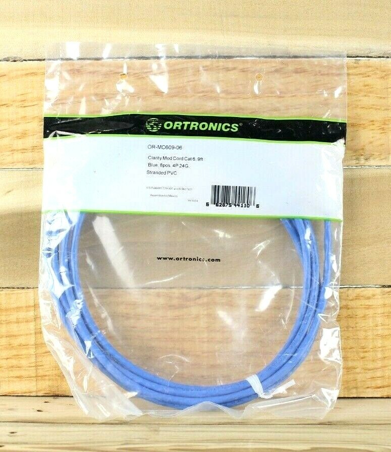 BRAND NEW SEALED Lot of 4 Ortronics Cat6 Patch Cable Blue 9ft (AMX)