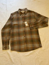 Weatherproof Vintage Shirt Men S Luxe Flannel Long Sleeve Check Brown NEW NWT