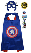 Captain America 4 Piece Set with Cape, Mask, Bracelet and a Free Sticker