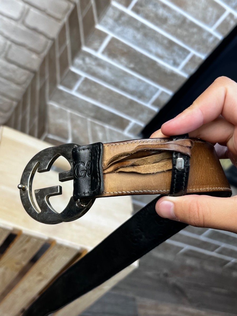 Gucci GG Monogram Leather Black Belt size 90 cms | eBay Gucci GG Monogram Leather Black Belt size 90 cms | eBay