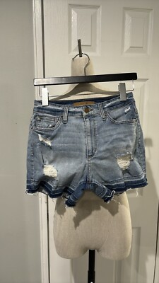 Joes Jeans Shorts Womens Size 27 Alston Blue Denim Light Wash Distressed Raw Hem